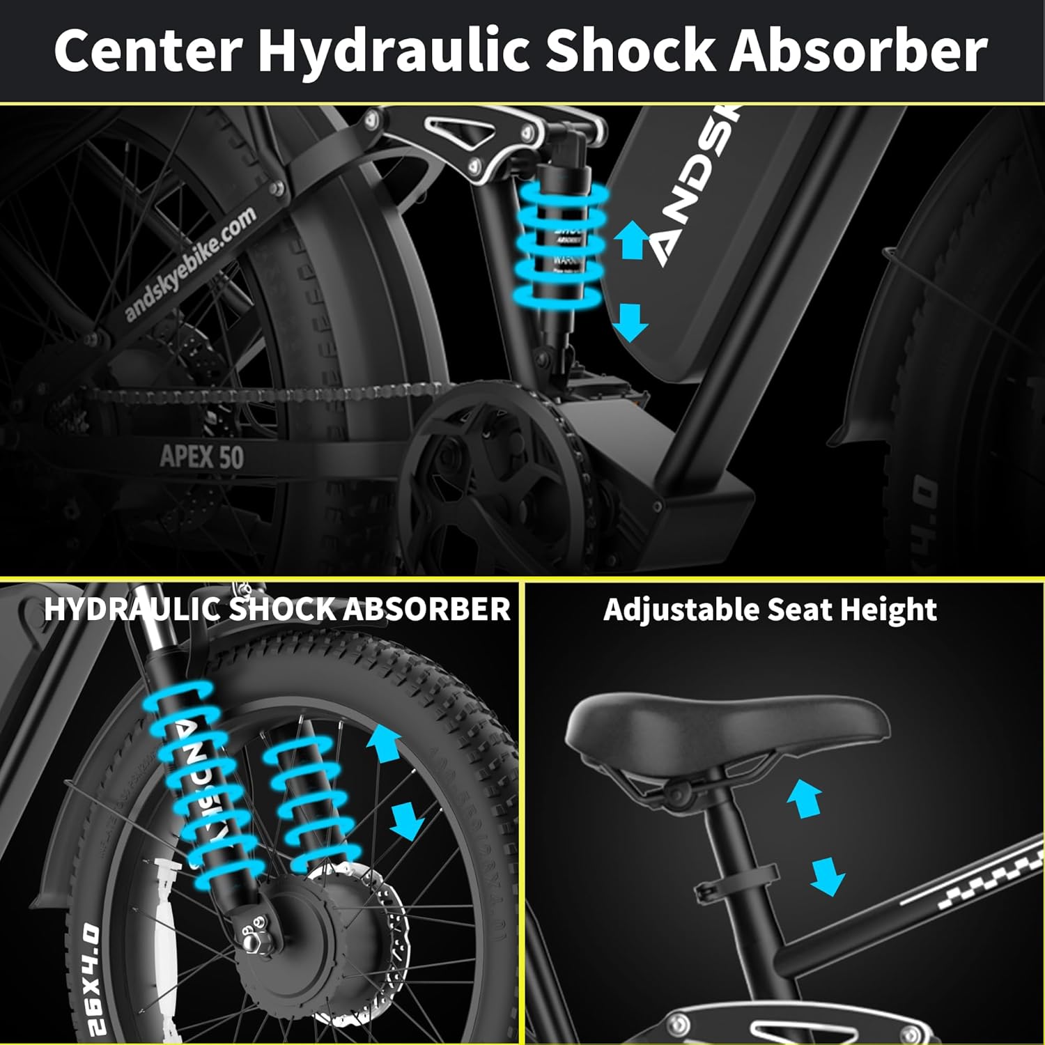 ANDSKY Apex50 AWD Electric Bik - 48V 1500W Rear Hub Motor With Battery review and price