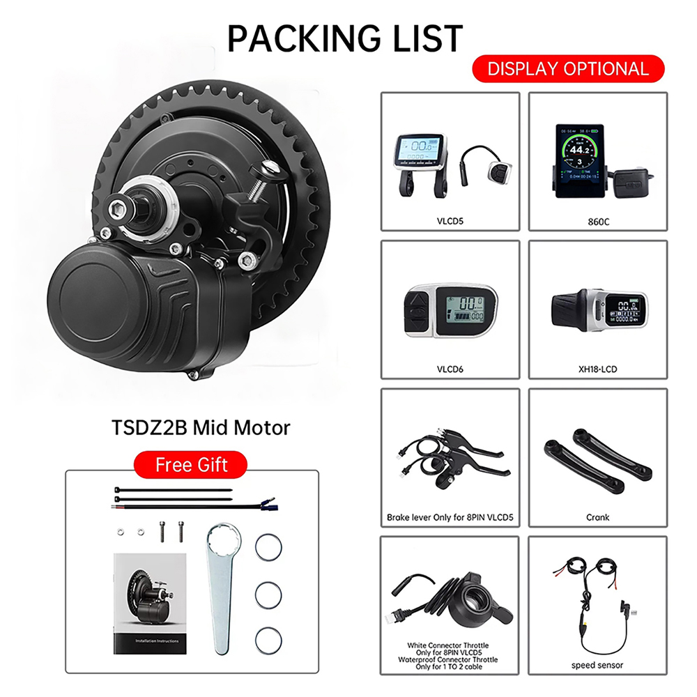 Tongsheng TSDZ2B BB 120mm 100m - High Torque Brushless Mid Motor Kit review and price